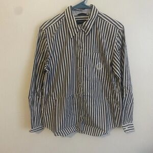 Liz Claiborne Black and White Striped Button-Down Shirt